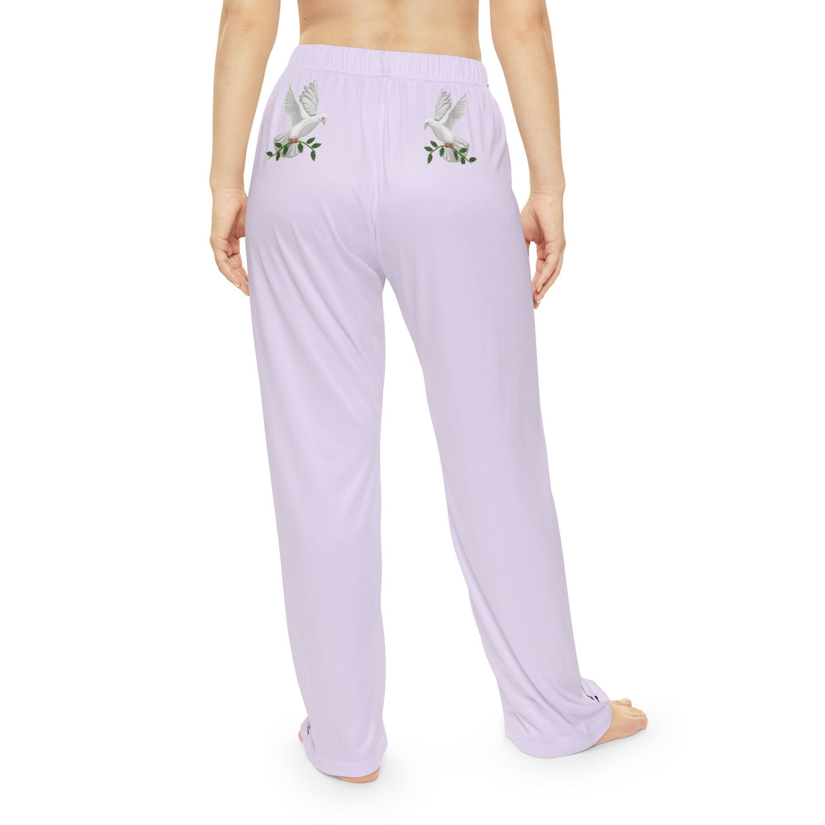 GPS Shades of Lilac Peace Dove Pajama Bottoms With God's Driving Directions (Down The Legs) To Keep You Safe At Night!