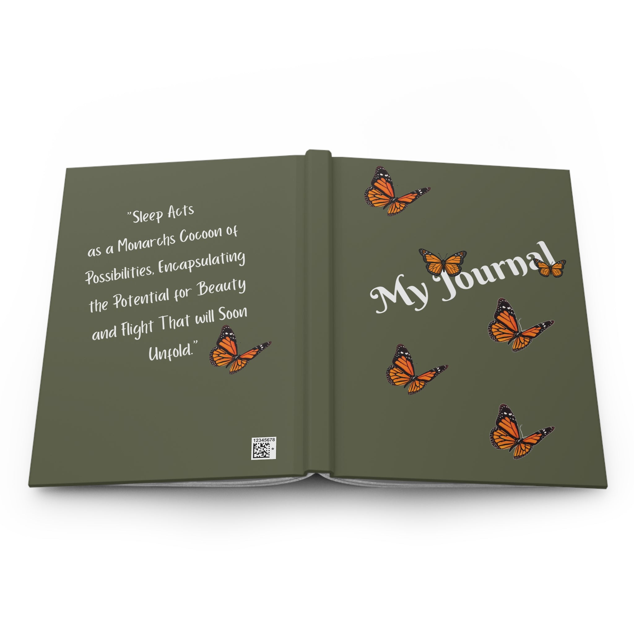 Monarch Miracles Military Green Hardcover Life-Tracking Journal Fits Perfect With The Matching Monarch Miracle Morning Mug