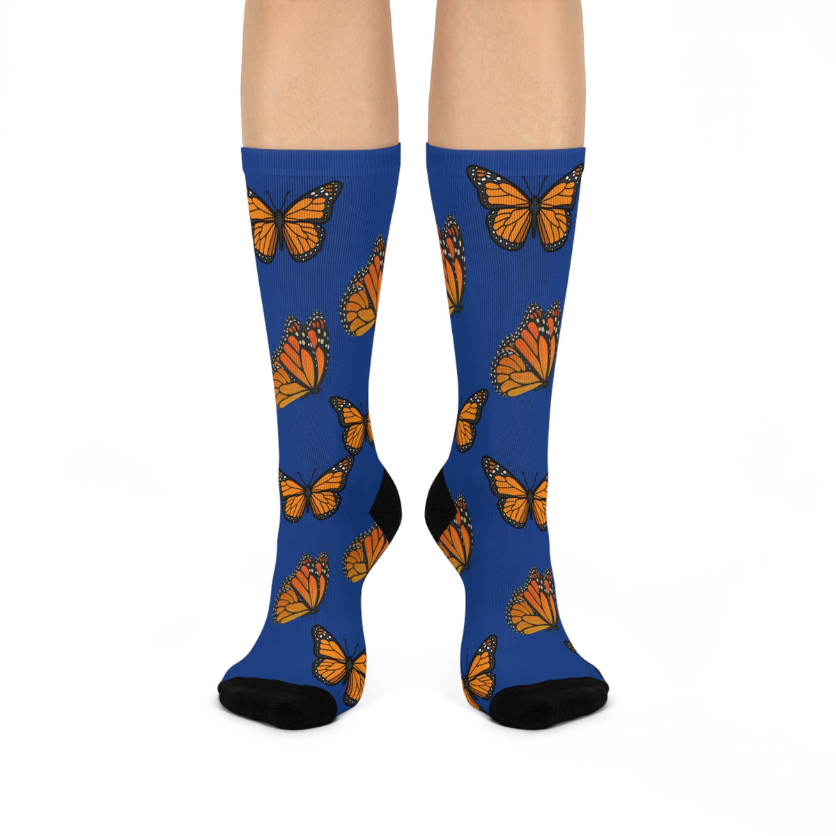 Royalty Blue Monarch Miracle Designer Socks  Inspirational  Cushioned Heel & Toe! Made To Match CC Blu's SlumberWear!
