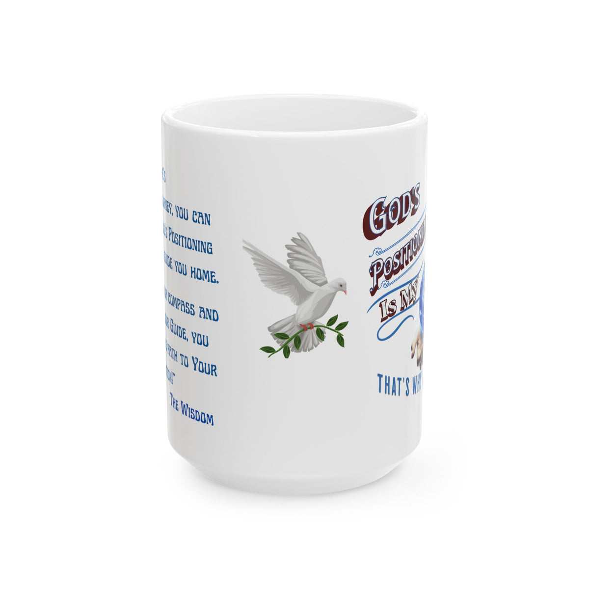 Gods Positioning System (GPS) 15oz Wake up White "Mug-With-A-Message." Match It With CC Blu's Tracking Journal & Map Your Day Over Coffee!!