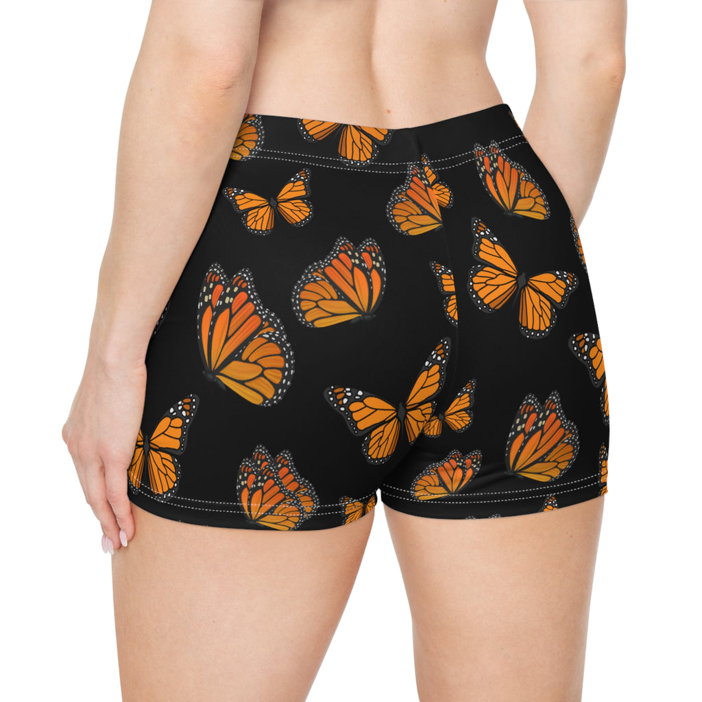 Women's Monarch Miracle  Black "Little-Boy Butterfly Shorts", Designed to Match CC Blu's Black Racerback Sleeper-Tank & Socks!