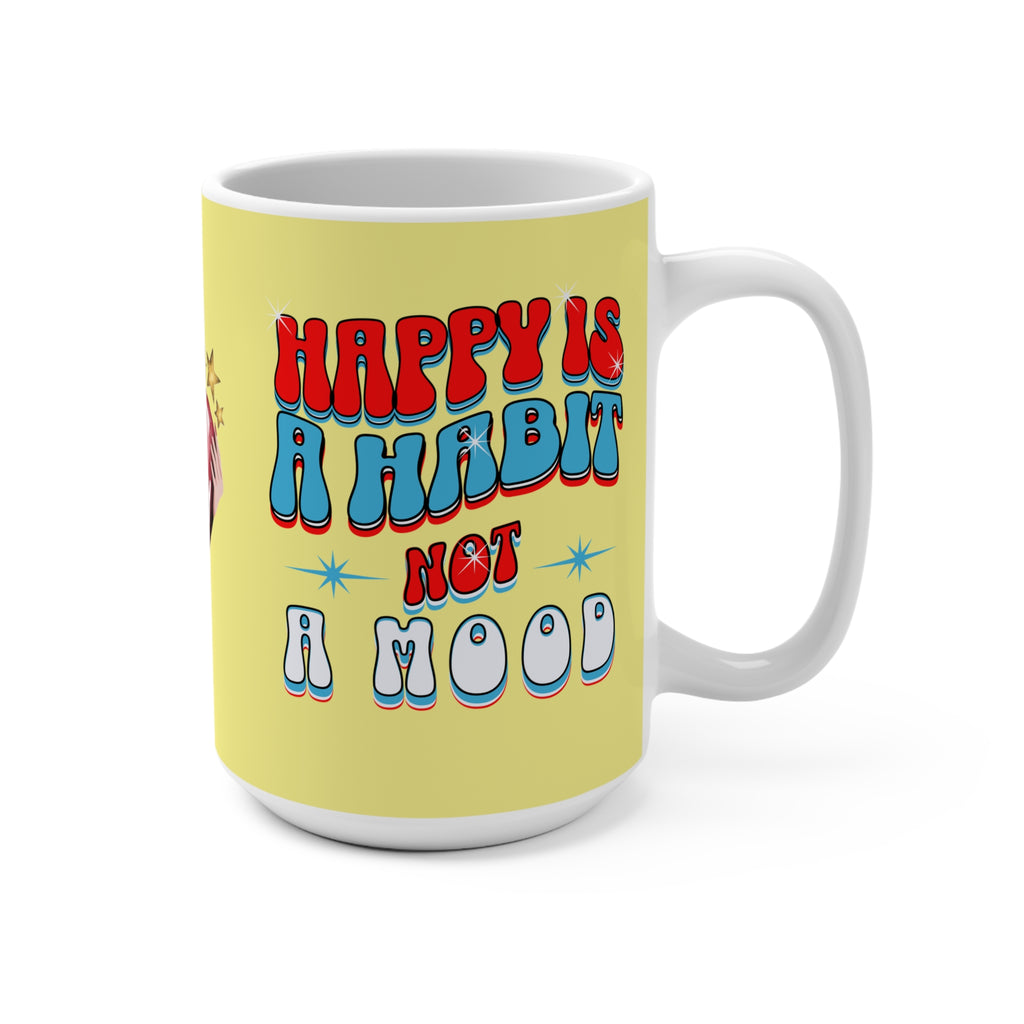 Happy Habit  Large 15oz Yahoo Yellow Mug With-A-Message! Mix & Match With CC Blu's Yellow Sleep-Shirt, PJ Pants & Hardcover Journal
