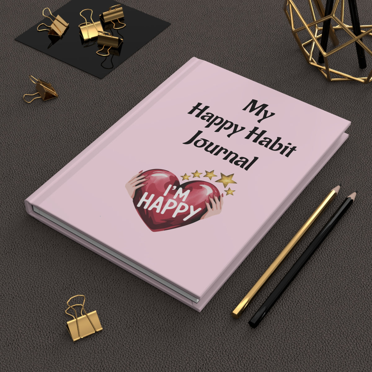 Happy Habit Pink, Life Tracking Hardcover Morning Journal. Match It With CC Blu's 15 oz Mug & Matching Gift Sets For Women!