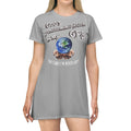 GPS God's Positioning System Gifted Grey SleeperT-Dress With-A-Message. Match With CC Blu SlumberWear Sleep-Shorts & Socks.