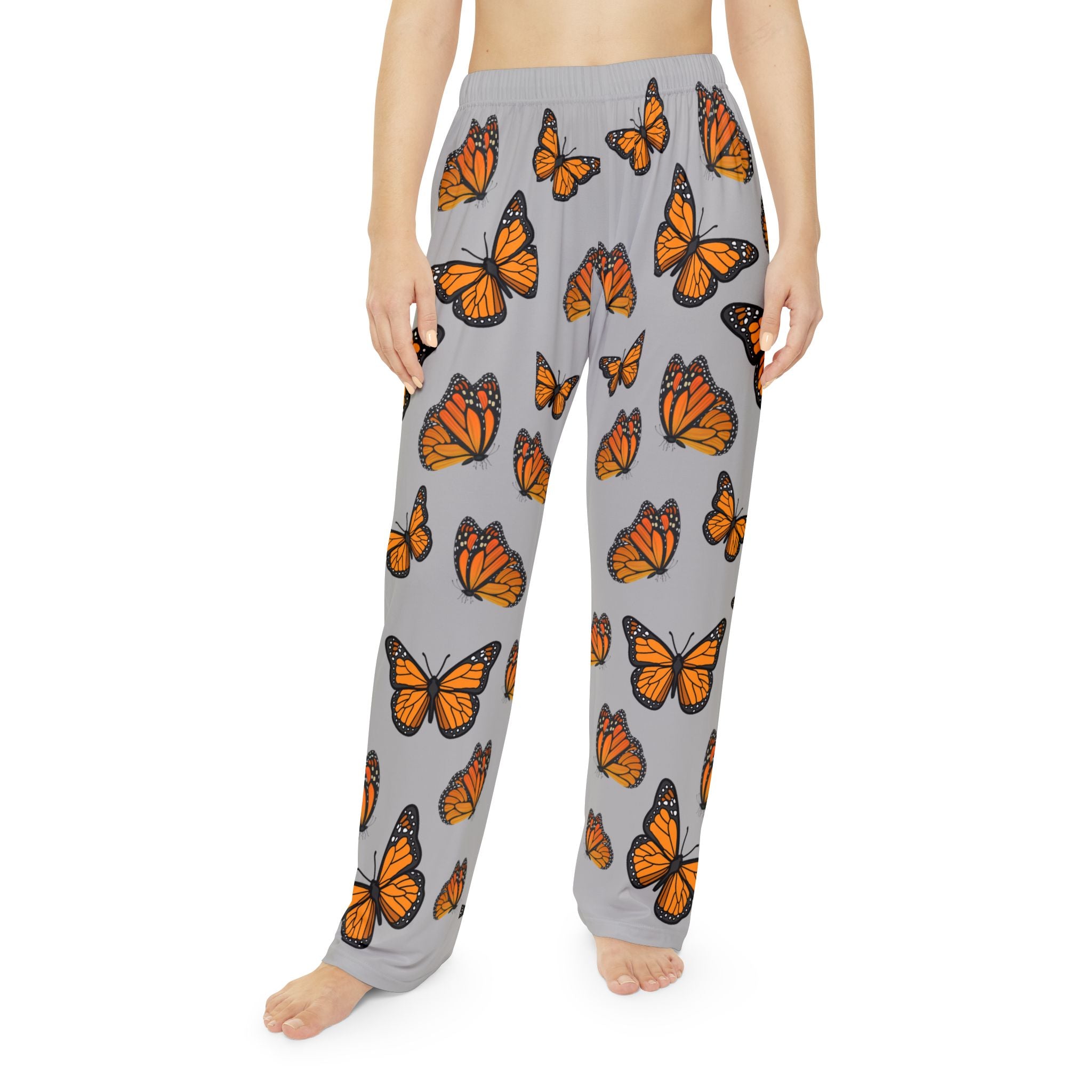 Monarch Inspirational Sport Grey Butterfly Pajama Pants. Mix & Match With CC Blu's Sweatshirt Sleep-Top & Socks!