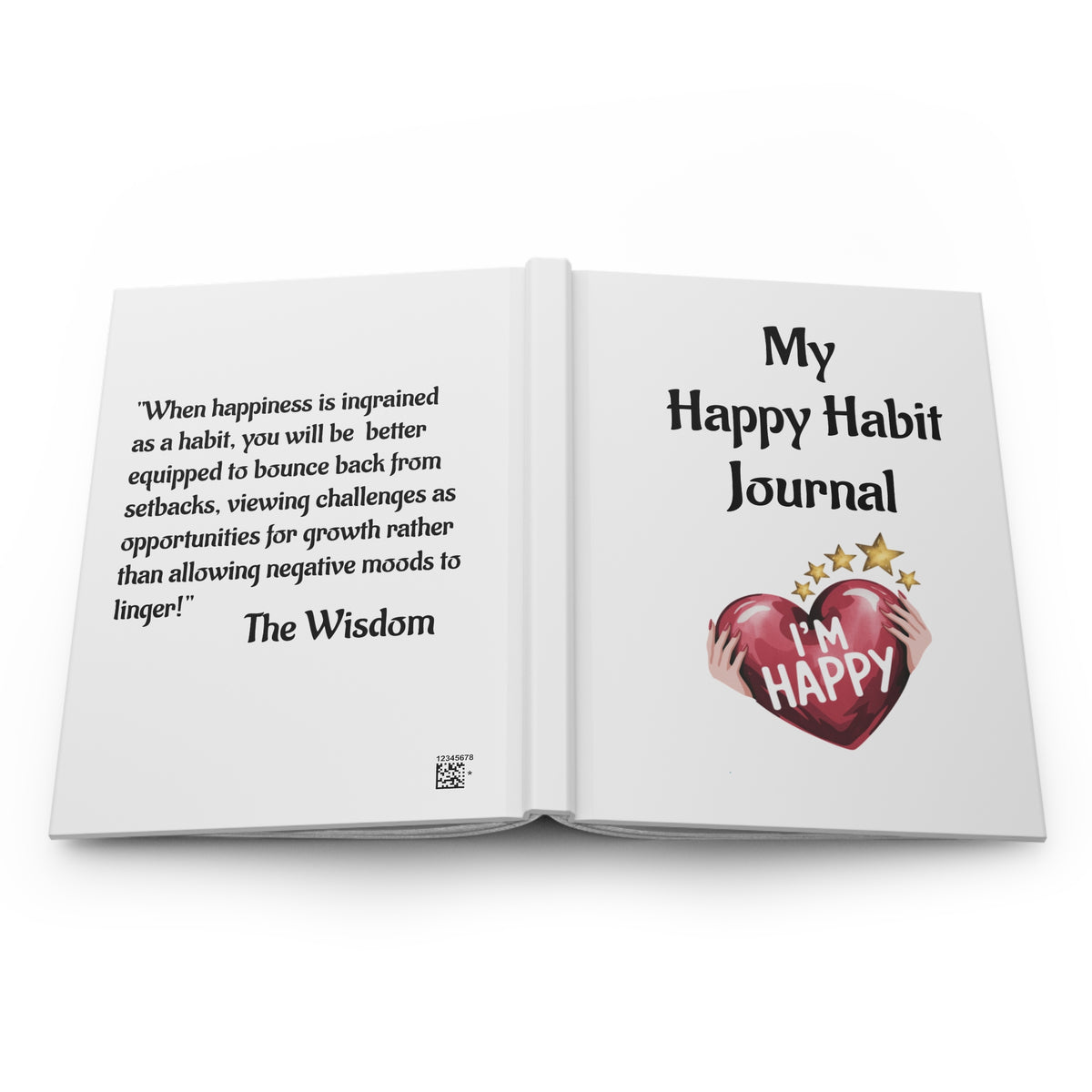 Happy Habit White, Life Tracking Hardcover Journal. Buy It With CC Blu's Matching Inspirational Women's Gift Sets!